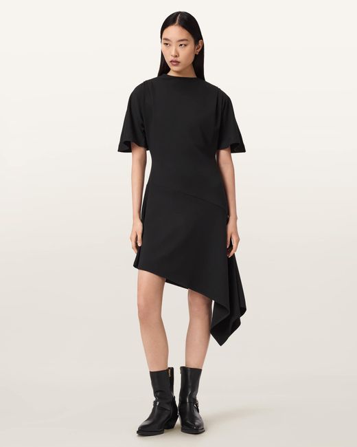 AllSaints Black Rosa Mini Dress