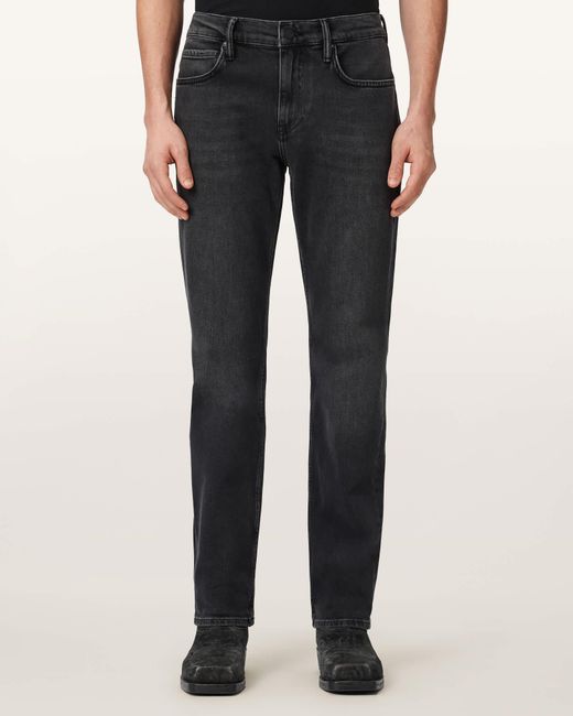 AllSaints Black Sid Comfort Denim Skinny Jeans for men