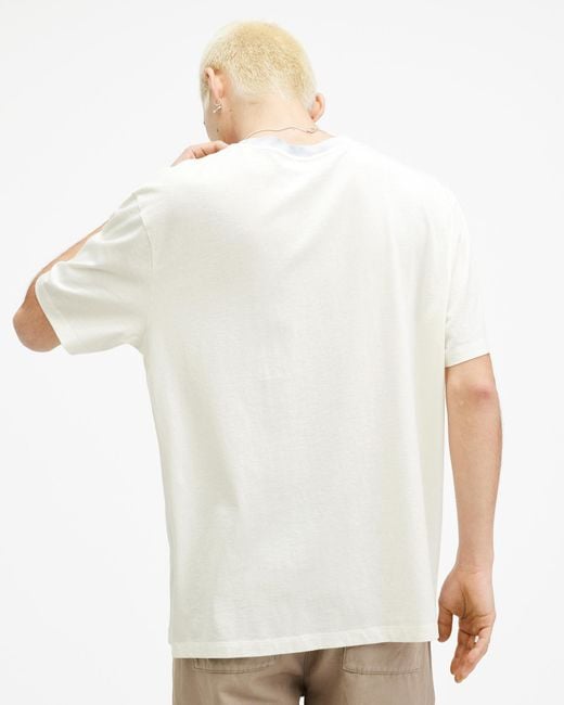 AllSaints White Indy Relaxed Fit Crew Neck T-shirt, for men
