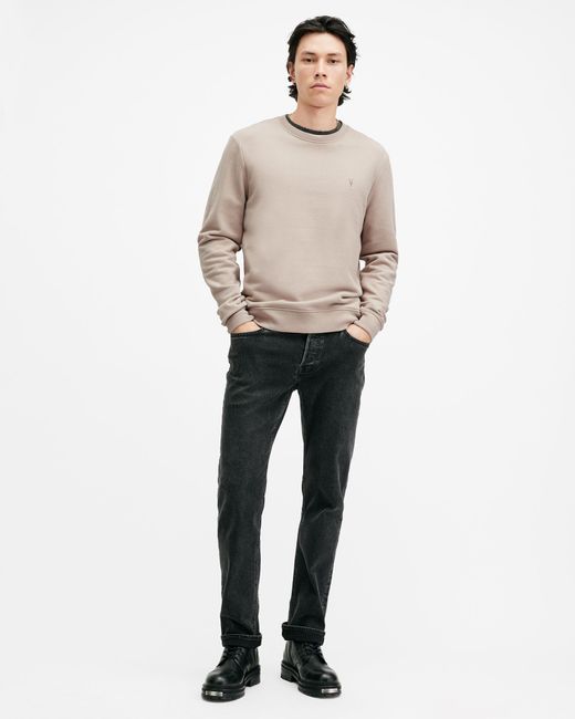 AllSaints Natural Raven Crew Neck Ramskull Sweatshirt for men