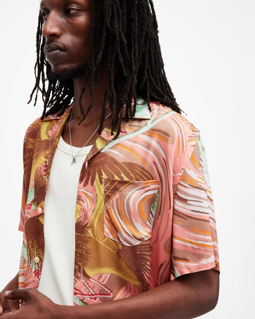 AllSaints Multicolor Matsuri Floral Print Relaxed Fit Shirt, for men