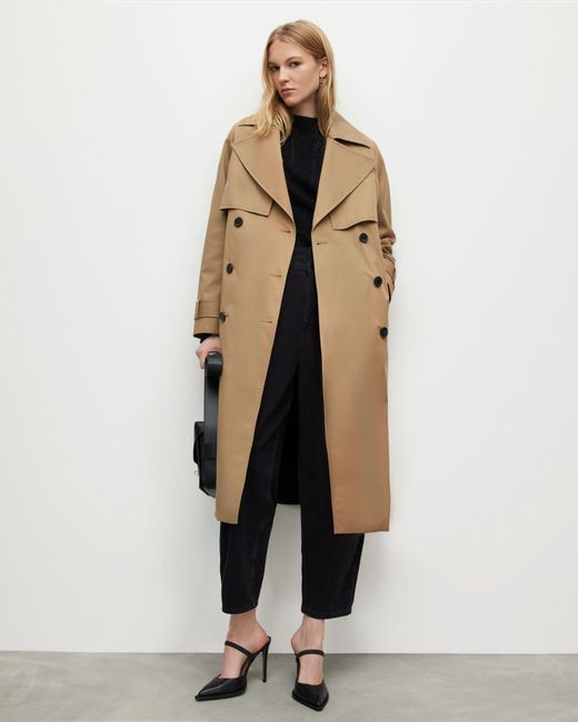 Diesel camel top coat contrast sleeves