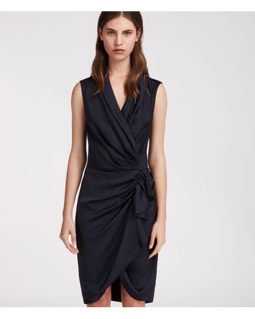 all saints cancity dress ink blue