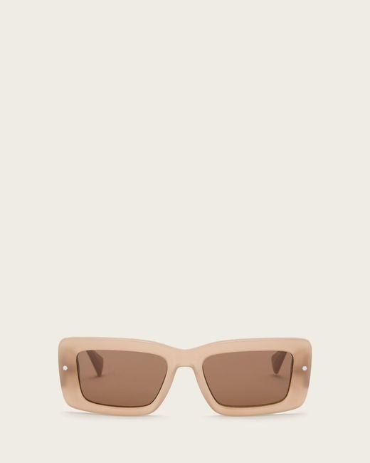AllSaints Natural Cordie Rectangular Shaped Sunglasses