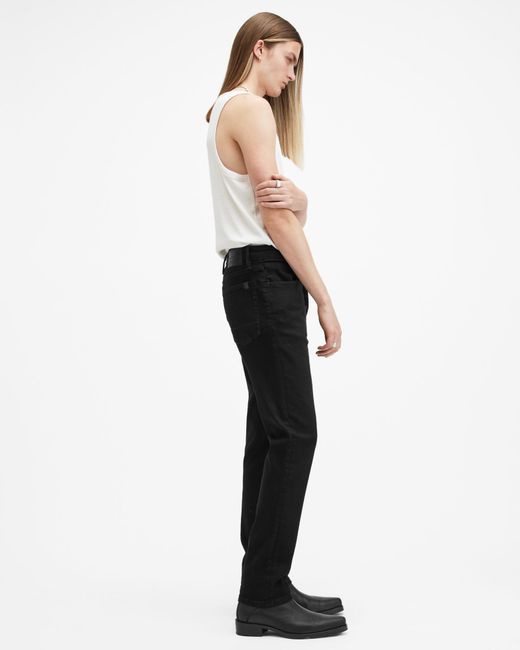 AllSaints Black Sid Skinny Fit Denim Jeans,, Jet for men