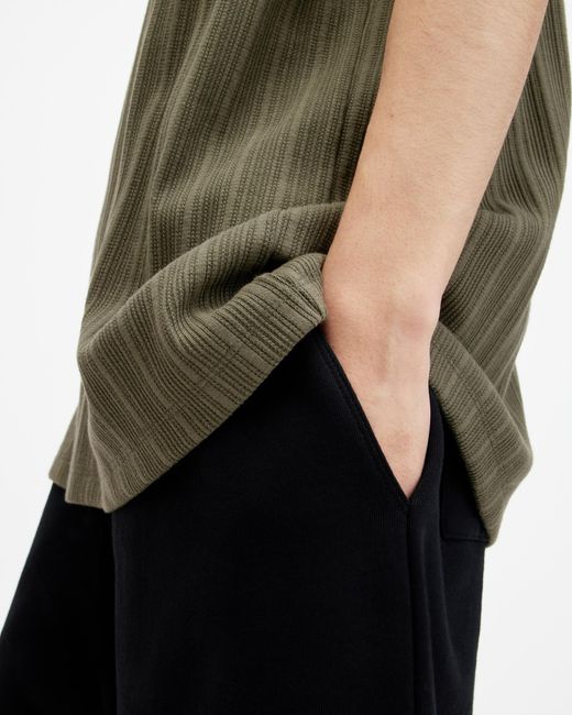 AllSaints Green Madison Textured Sleeveless Vest Top, for men