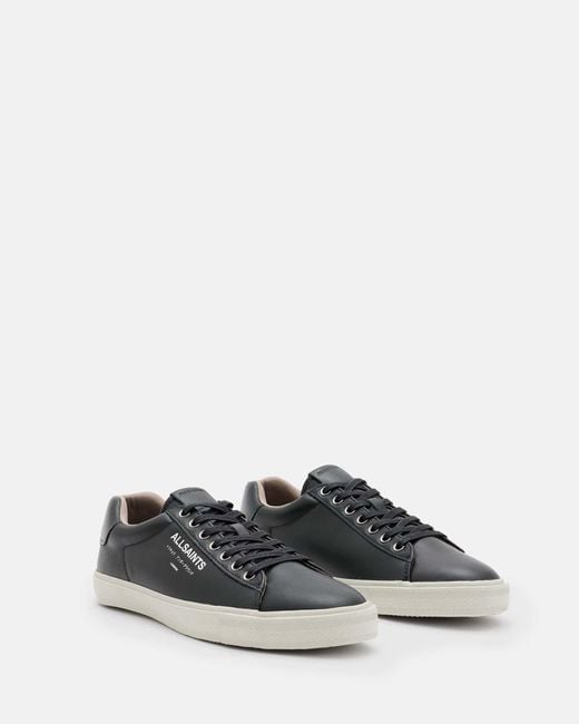 AllSaints White Underground Leather Low Top Trainers for men