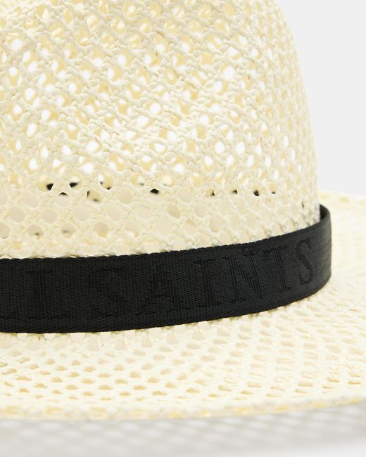 AllSaints Natural Suvi Straw Fedora Hat