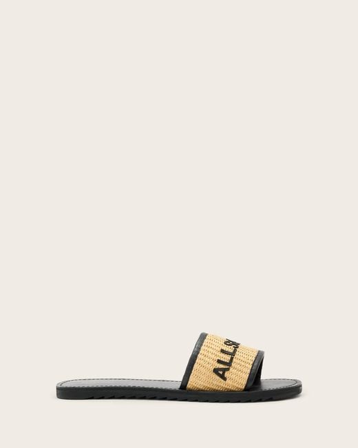 AllSaints Natural Hoxton Single Strap Sliders