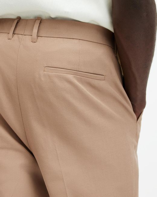 AllSaints Natural Tallis Slim Fit Cropped Trousers for men