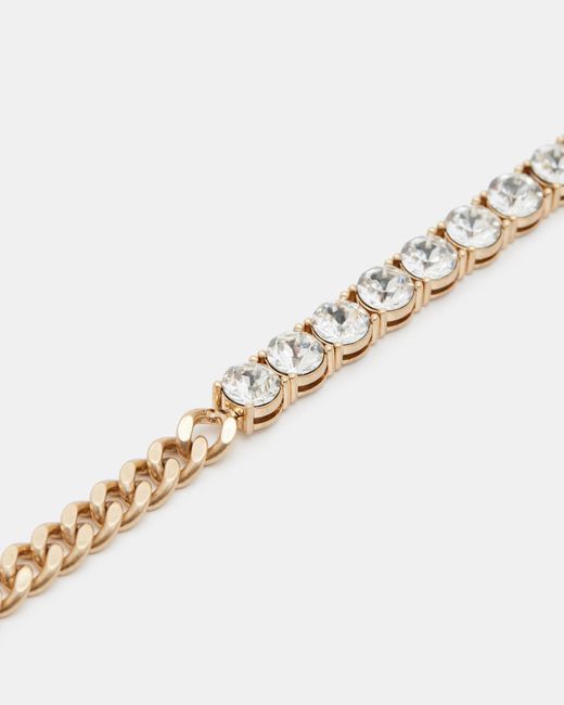 AllSaints Natural Delmy Crystal Curb Chain Bracelet