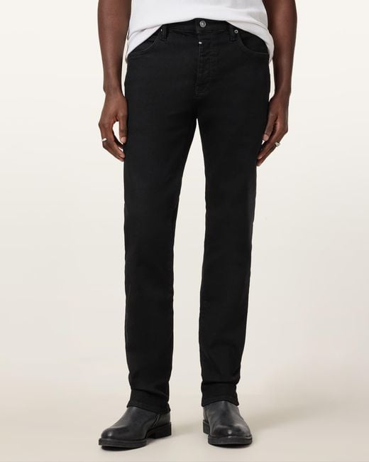 AllSaints Black Sid Skinny Fit Denim Jeans for men