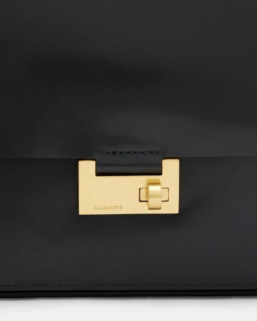 AllSaints Gray Etienne Leather Shoulder Bag,