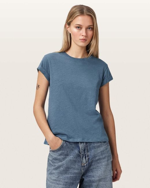 AllSaints Blue Anna Crew Neck Short Sleeve T-Shirt