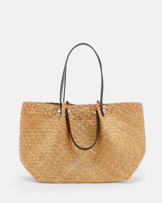 AllSaints Natural Allington Straw Tote Bag,