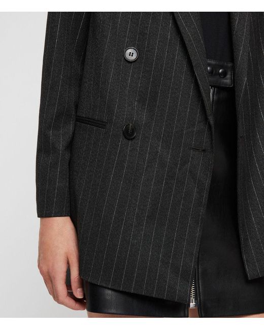 AllSaints Isla Pinstripe Blazer in Gray Lyst