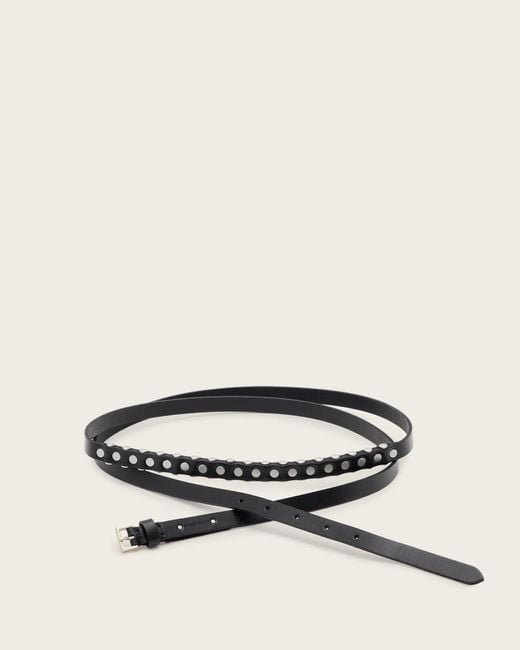 AllSaints Natural Tamsin Leather Studded Belt