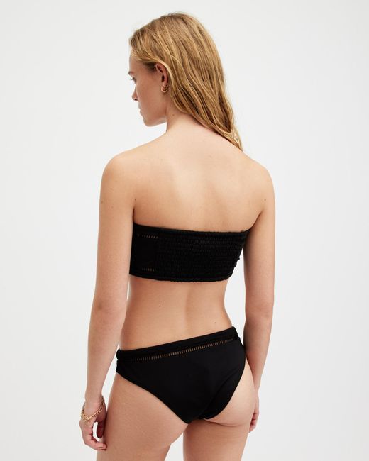 AllSaints Black Gorah Bikini Bandeau Bikini Top,