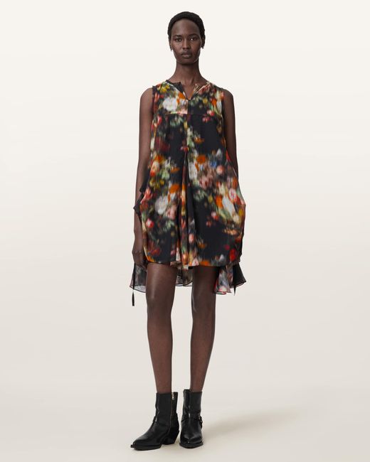 AllSaints Natural Sybil Relaxed Fit Floral Mini Dress