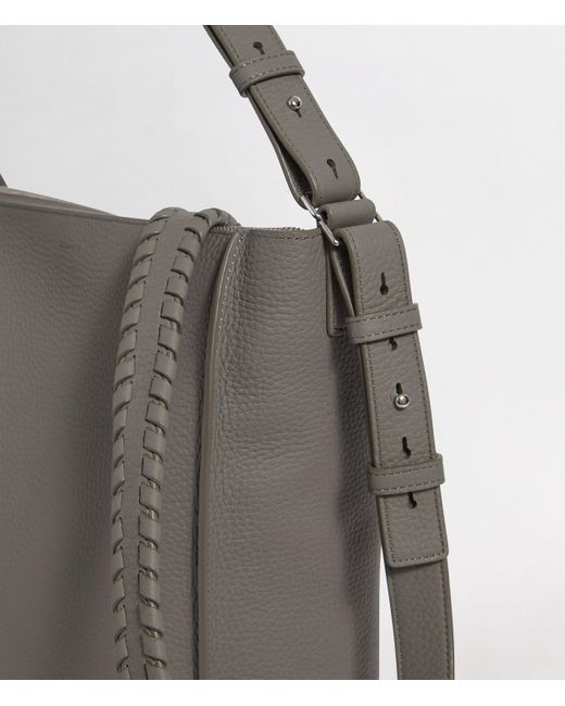 AllSaints Kita Leather Crossbody Bag in Grey (Gray) Save 21 Lyst