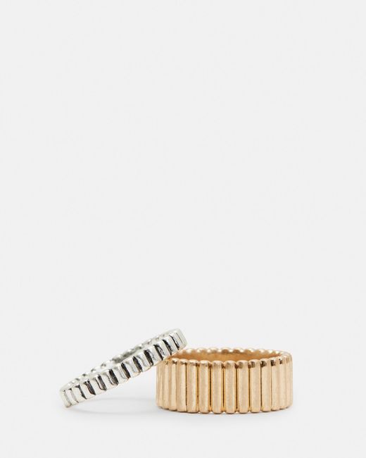 AllSaints Natural Darcy Two Tone Ring Set