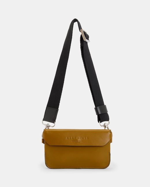 AllSaints Natural Zoe Leather Crossbody Bag,