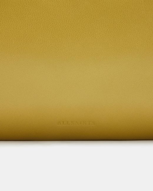 AllSaints Yellow Bettina Leather Clutch Bag