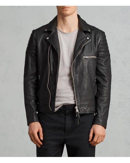 AllSaints Leather Callahan Biker in Black for Men | Lyst UK