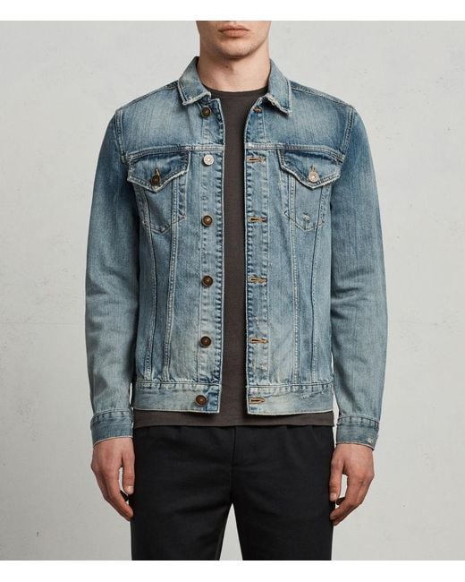 AllSaints Inverness Denim Jacket in Blue for Men Lyst UK