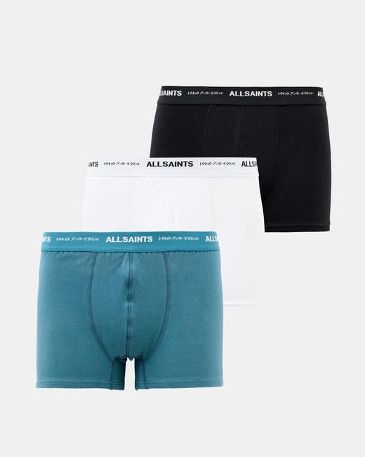 AllSaints Blue Underground Logo Boxers 3 Pack, for men