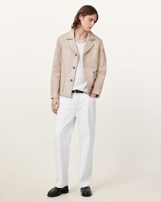 AllSaints Natural Luca Leather Blazer for men