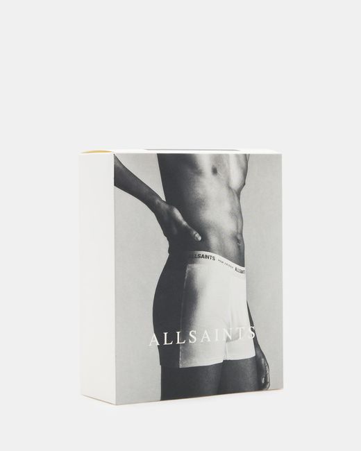 AllSaints White Underground Logo Boxers 3 Pack, for men