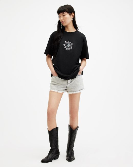 AllSaints Black Caliwater Relaxed Fit T-shirt