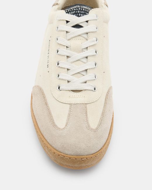 AllSaints White Leo Low Top Suede Trainers for men