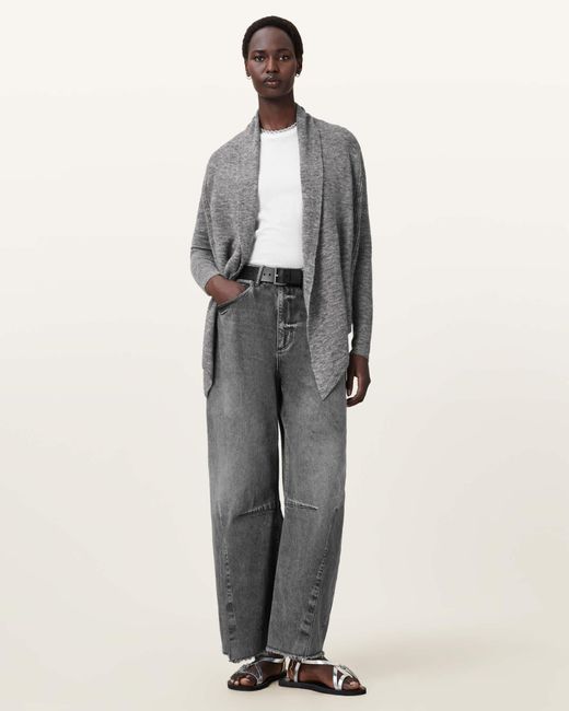 AllSaints White Harper Knitted Open Cardigan