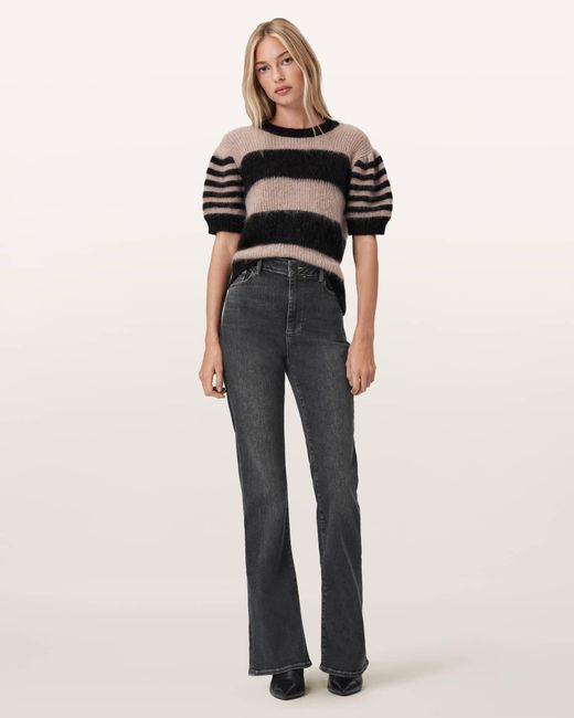 AllSaints Gray Maisie Flared Jeans