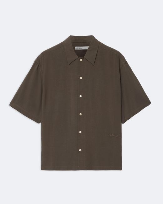 AllSaints Brown Archer Oversized Viscose Shirt for men