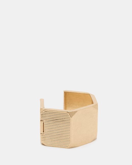 AllSaints Natural Alex Hexagon Hinge Bangle