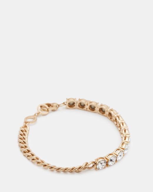 AllSaints Natural Delmy Crystal Curb Chain Bracelet