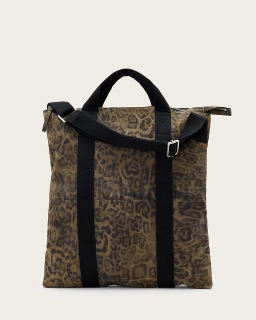 AllSaints Black Kei Leather Multi-Use Backpack for men