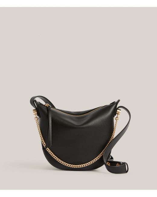 AllSaints Black Ladies Leather Josephine Crossbody Bag