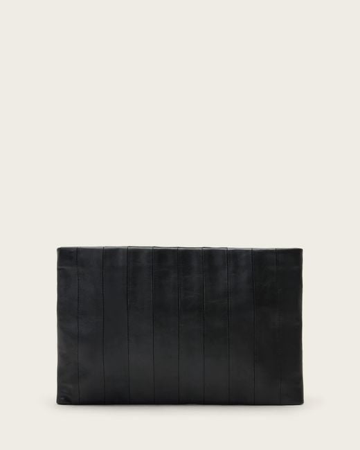AllSaints Black Bettina Leather Clutch Bag