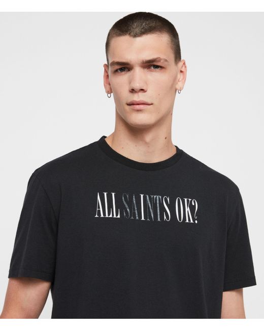 AllSaints Black Okay Crew T-shirt for men
