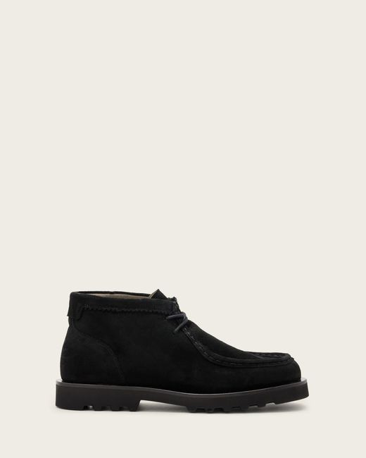 AllSaints Black Skiff Suede Chukka Boots for men
