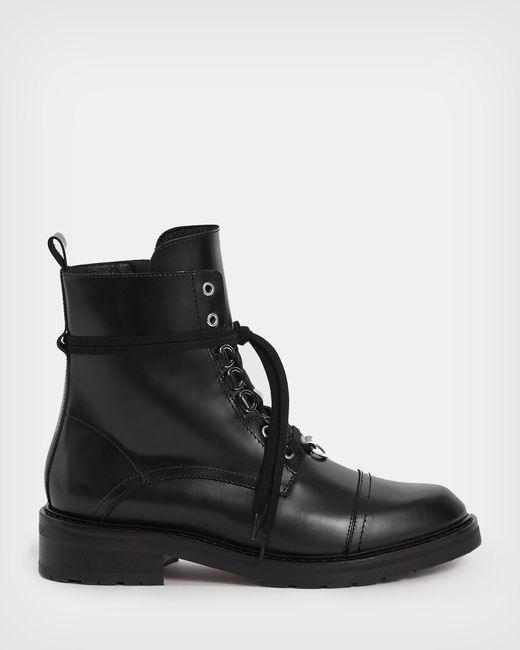 AllSaints Black Women's Leather Lira Boots