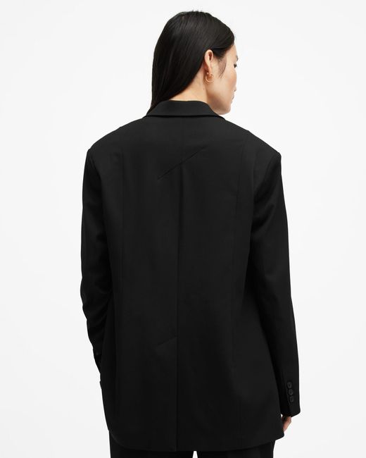 AllSaints Black Nellie Single Breasted Relaxed Blazer,