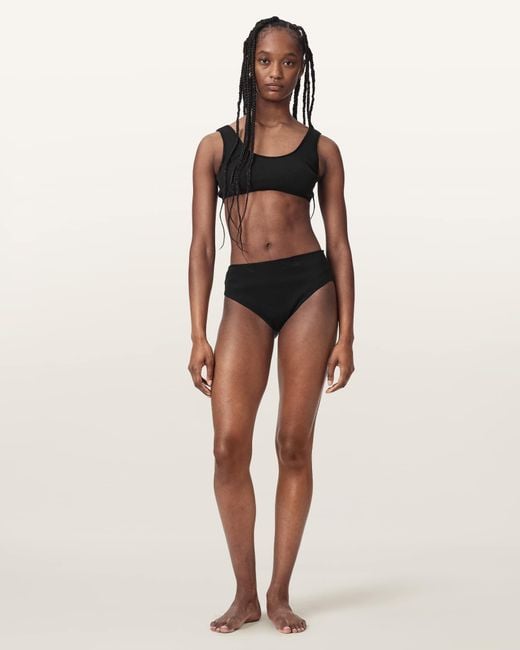 AllSaints Black Mylah Mid Rise Bodycon Shorts