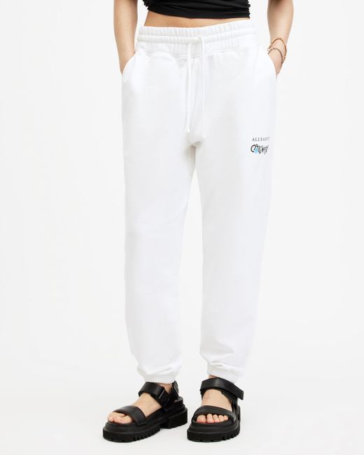 AllSaints White Caliwater Relaxed Fit Sweatpants
