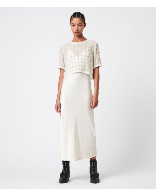 Allsaints benno tee slip dress top