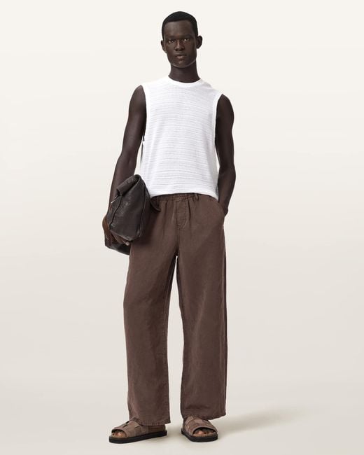 AllSaints Natural Cove Sleeveless Crew Neck Cotton T-Shirt for men